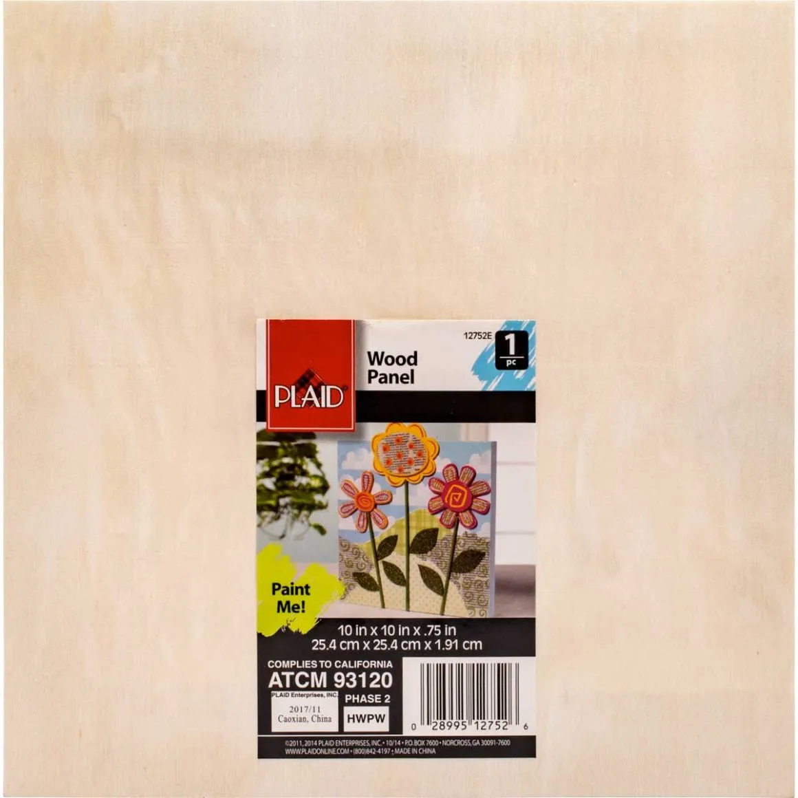 Plaid ® Wood Surfaces - Canvas Panel, 10" x 10" - 12752