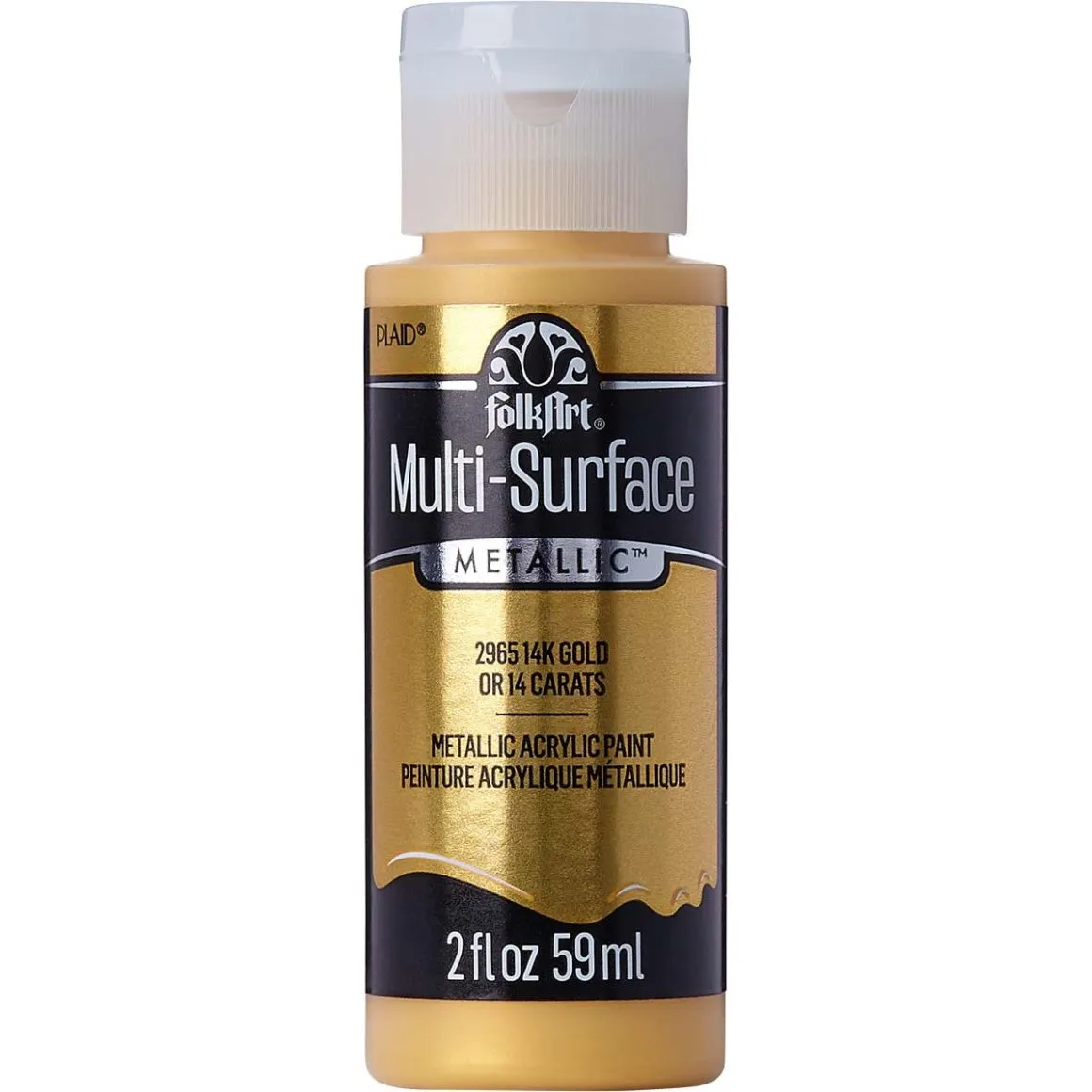 FolkArt ® Multi-Surface Metallic Acrylic Paints - 14K Gold, 2 oz. - 2965