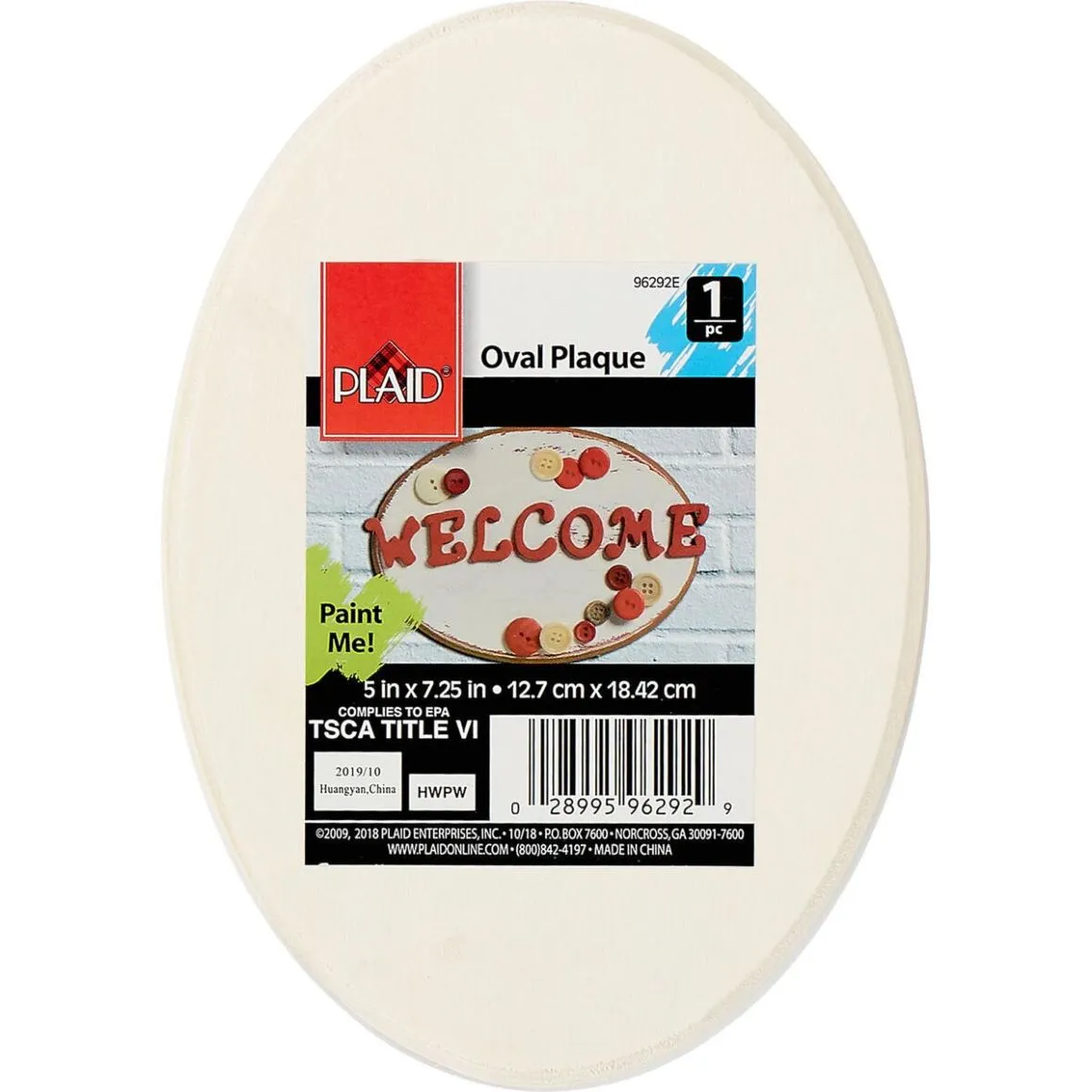 Plaid ® Wood Surfaces - Plaques - Oval - 96292