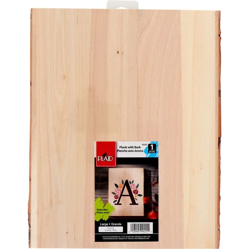 Plaid ® Wood Surfaces - Wood Plank with Bark, 10-1/2" x 13" - 99455