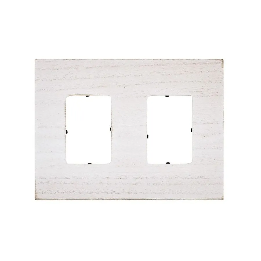 Plaid ® Wood Surfaces - Frames - Double Window Whitewash, 6-1/4" x 8-1/3" - 63523
