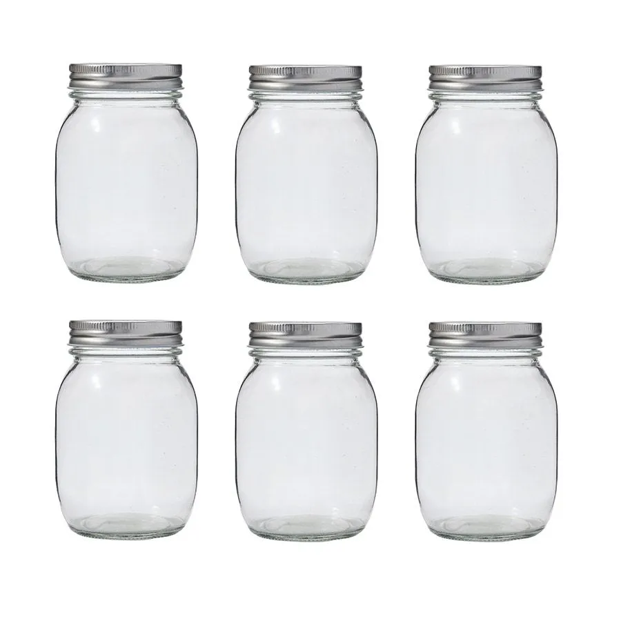 Plaid 16 oz. Glass Jars, 6pc. - 68068B