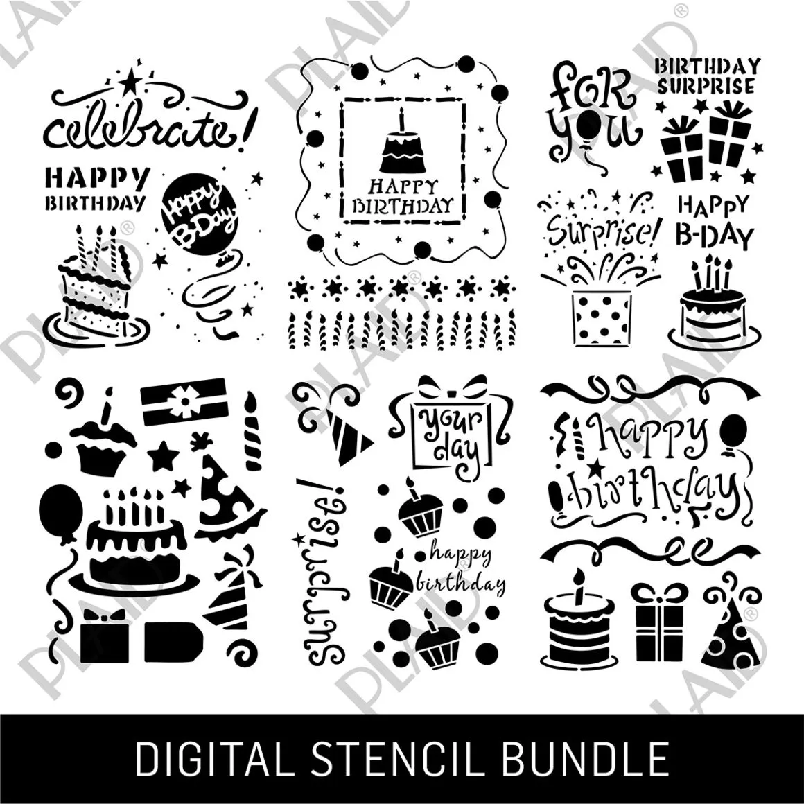 Birthday - Digital Stencil Bundle