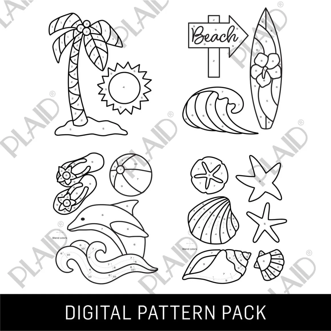 At The Beach 1 - Gallery Glass Digital Pattern Pack