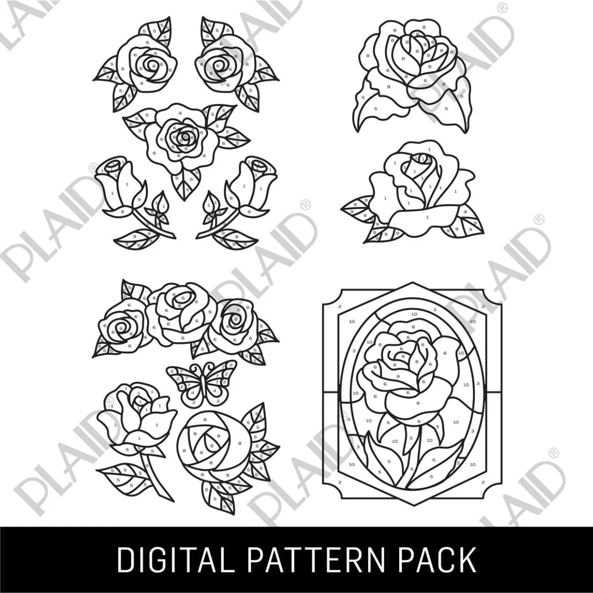 Rose 1 - Gallery Glass Digital Pattern Pack