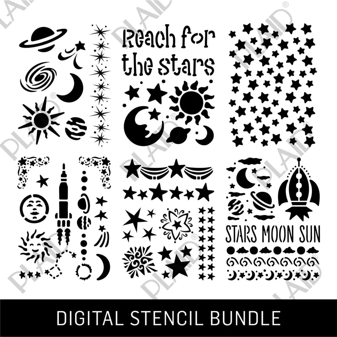 Celestial Digital Stencil Bundle