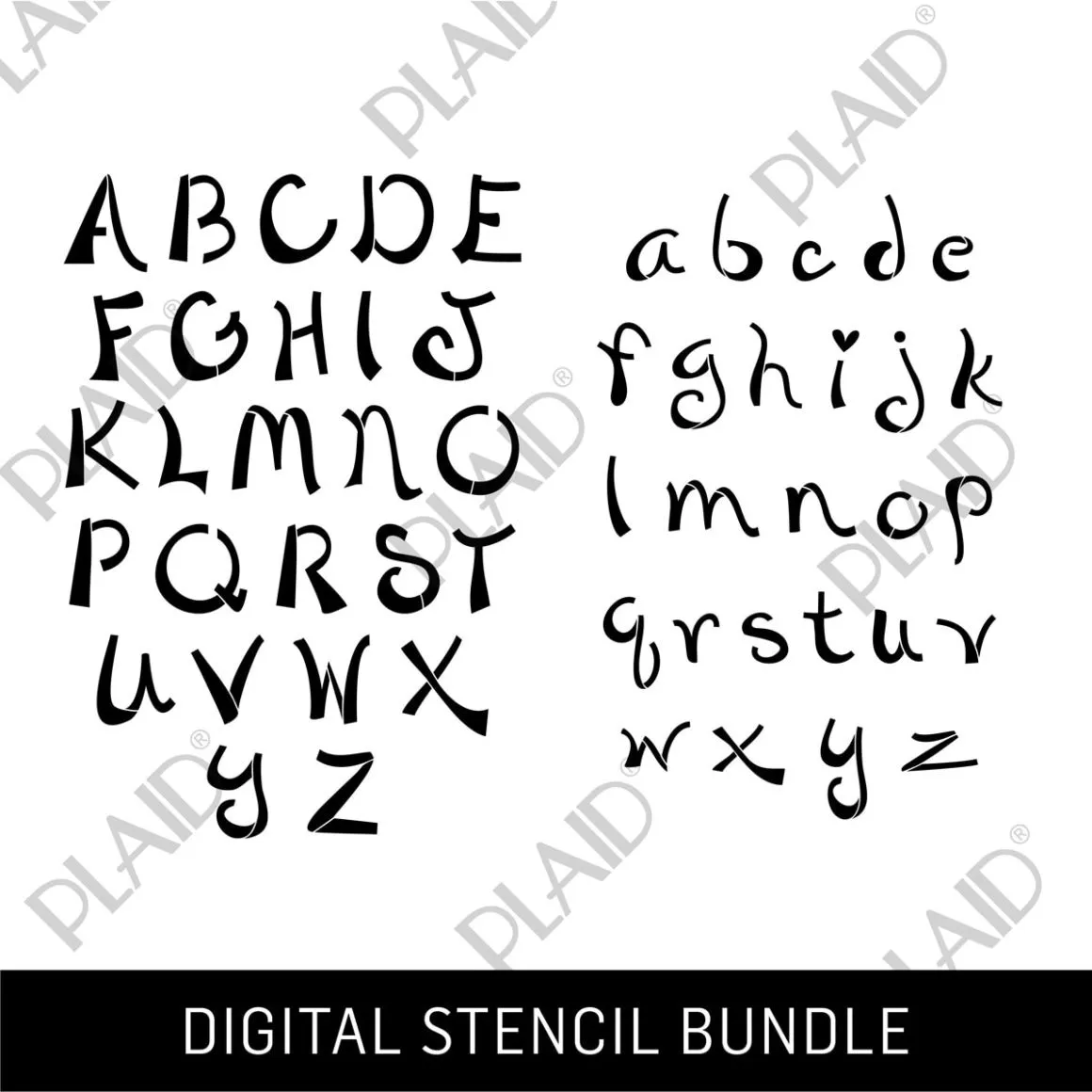 Alphabet Handwritten Digital Stencil Bundle