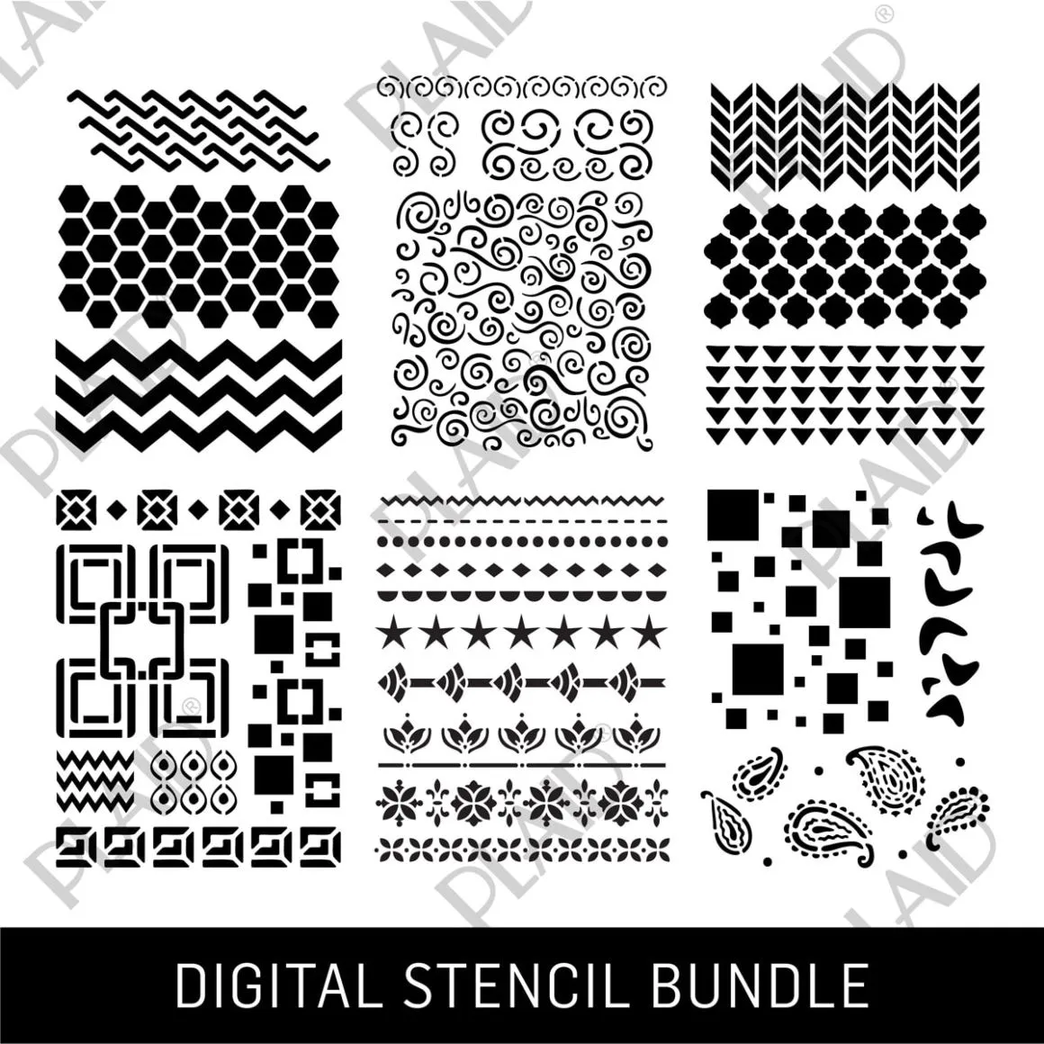 Borders & Backgrounds Digital Stencil Bundle