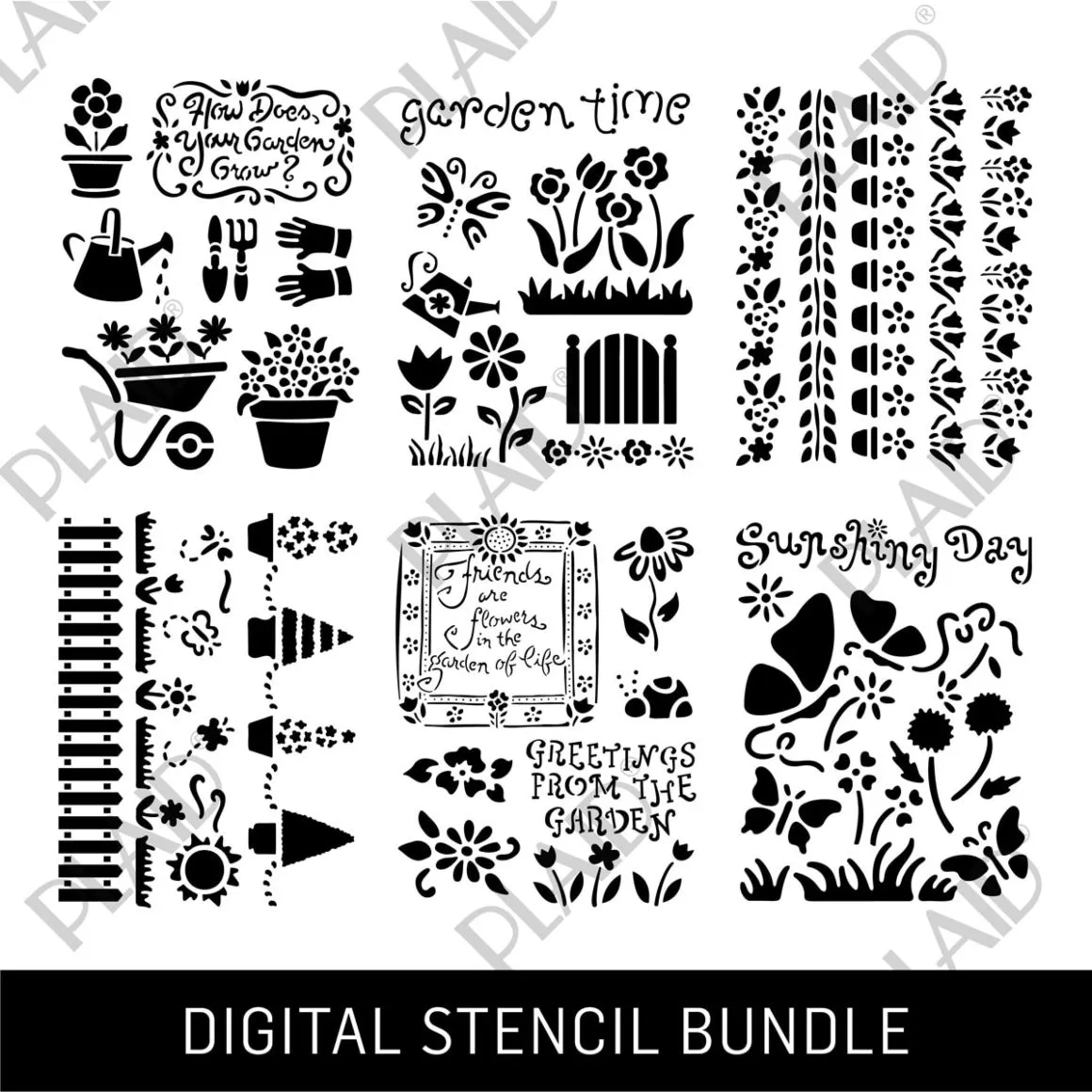 Gardening Digital Stencil Bundle