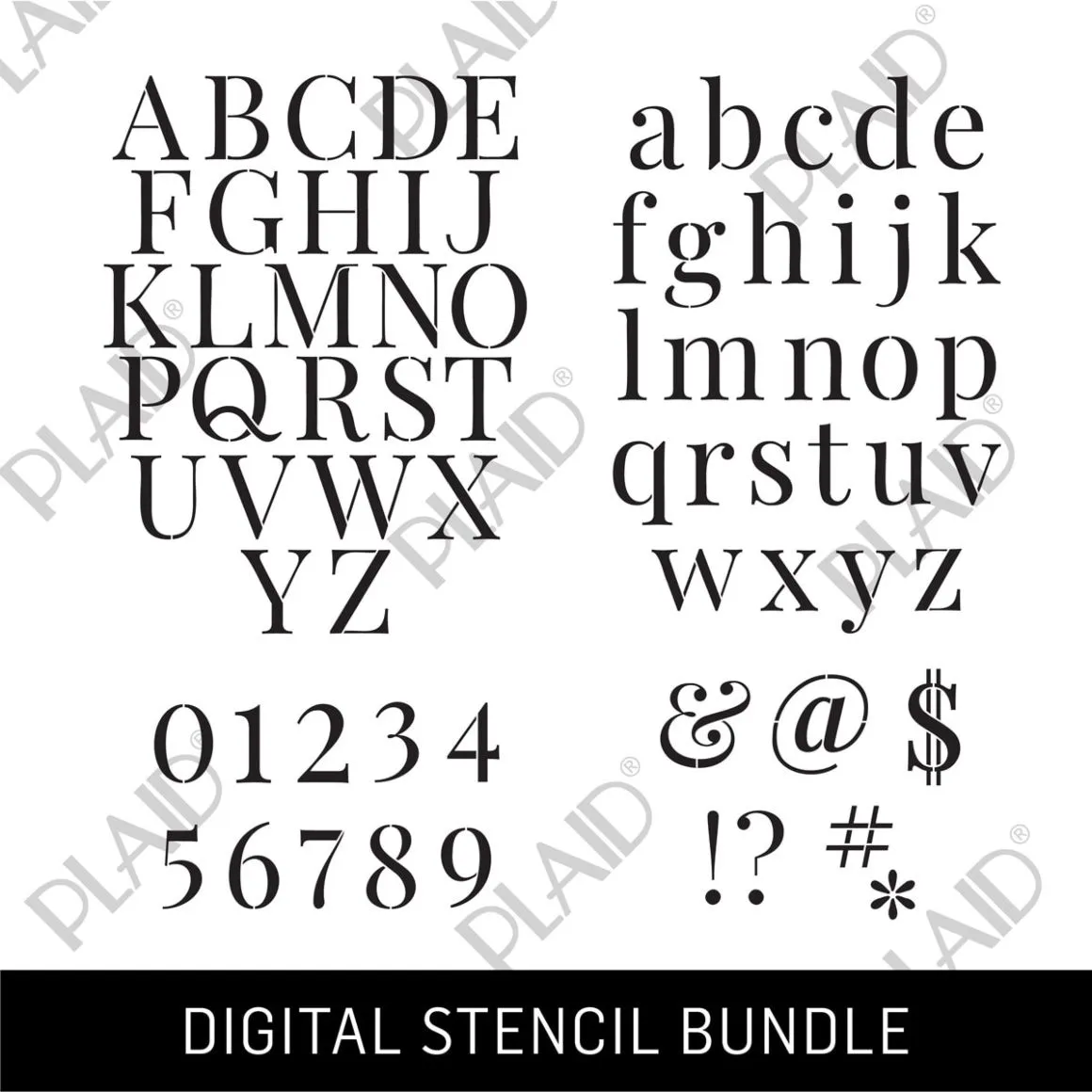 Alphabet Serif Digital Stencil Bundle
