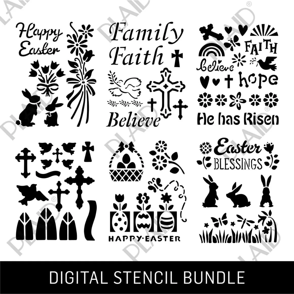 Easter Religious Digital Stencil Bundle