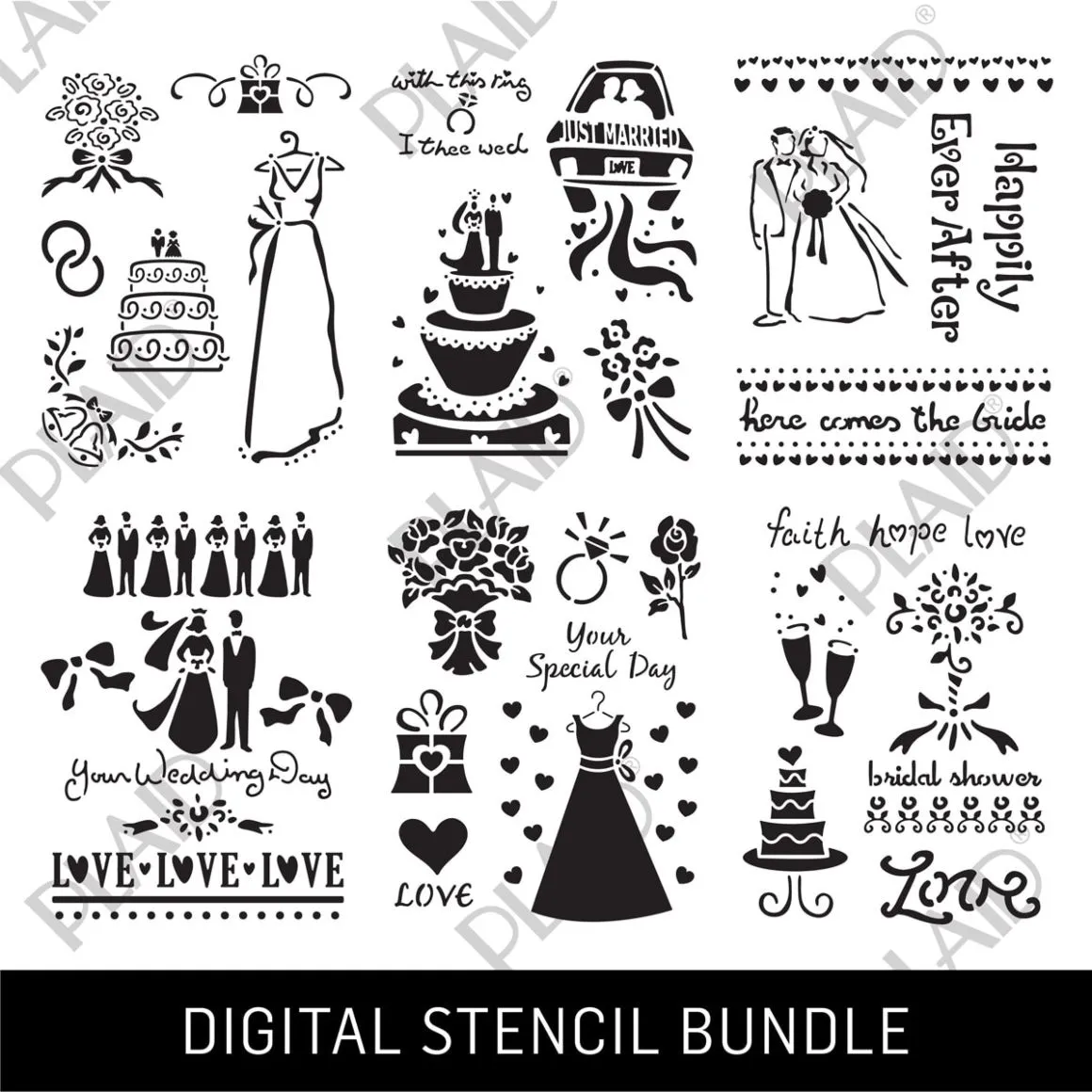 Wedding Digital Stencil Bundle