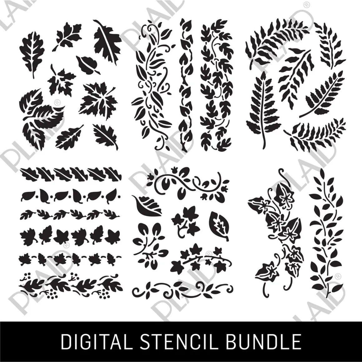 Foliage Digital Stencil Bundle
