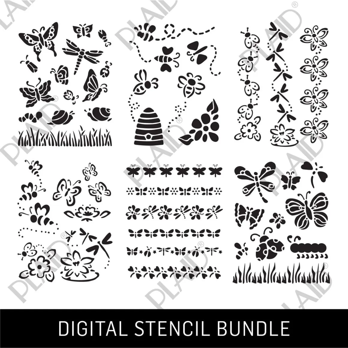 Butterflies & Bugs Digital Stencil Bundle