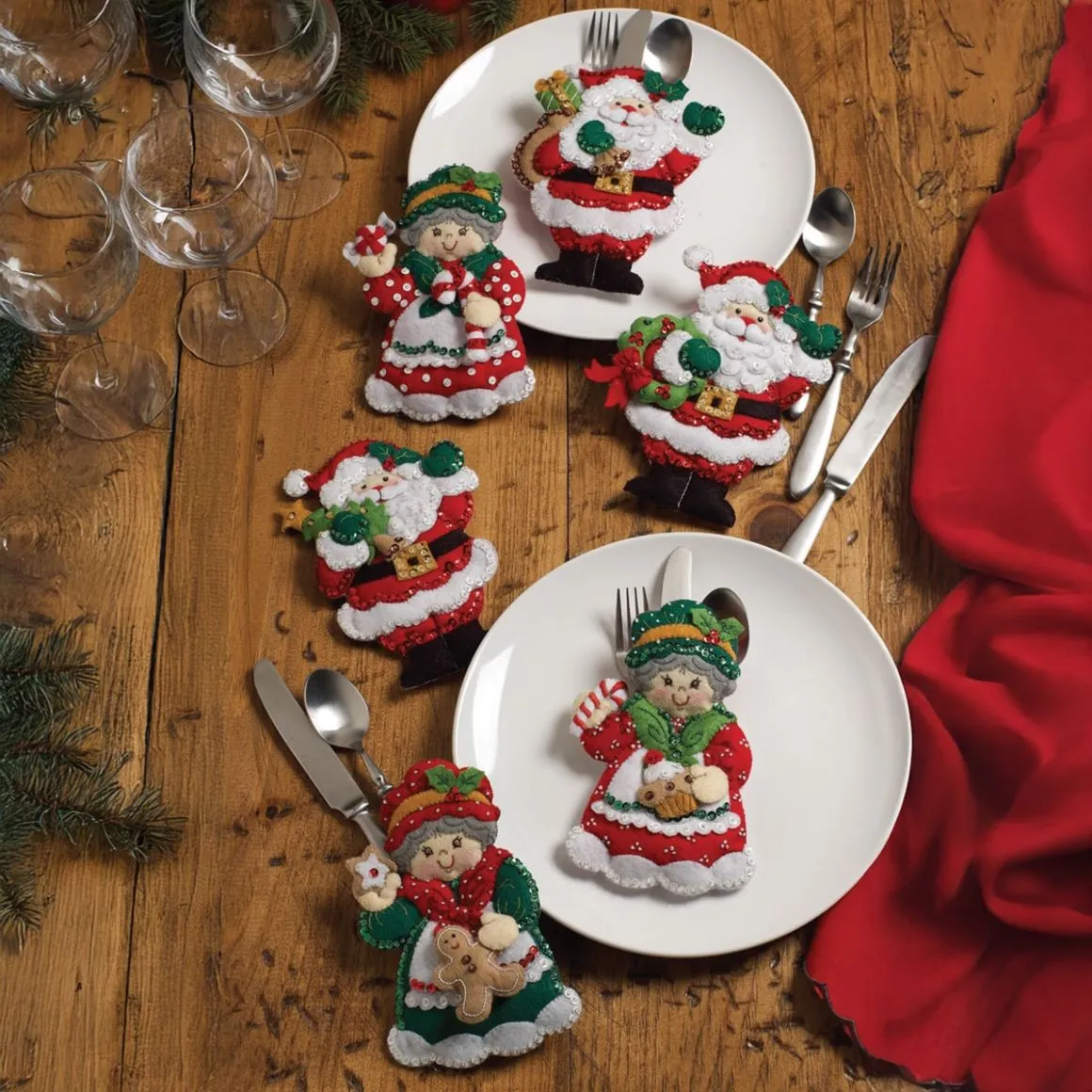 The Clauses Silverware Holders - Bucilla Digital Pattern