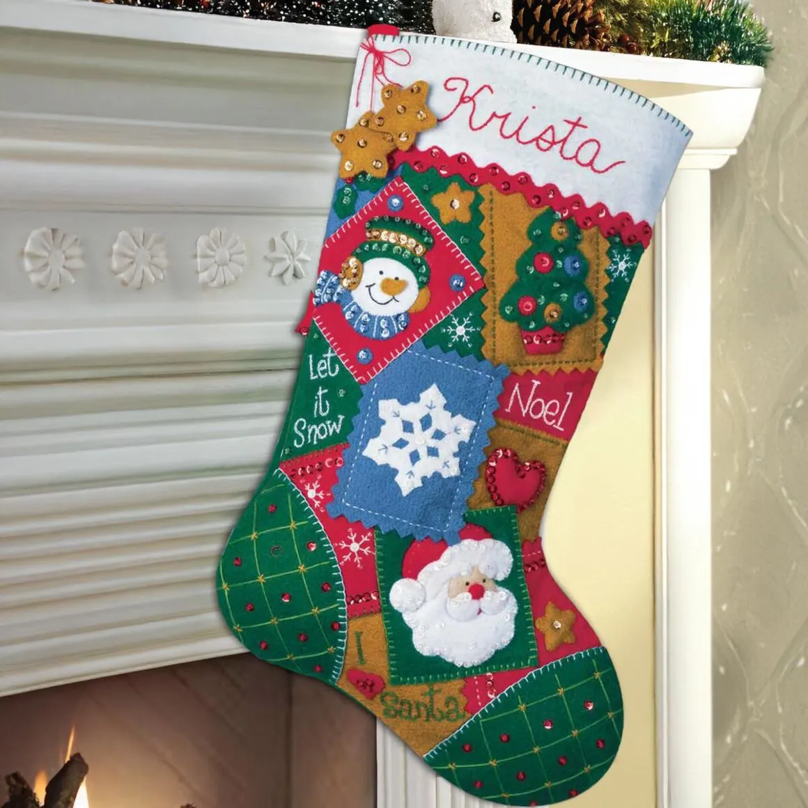 Patchwork - Bucilla Digital Stocking Pattern