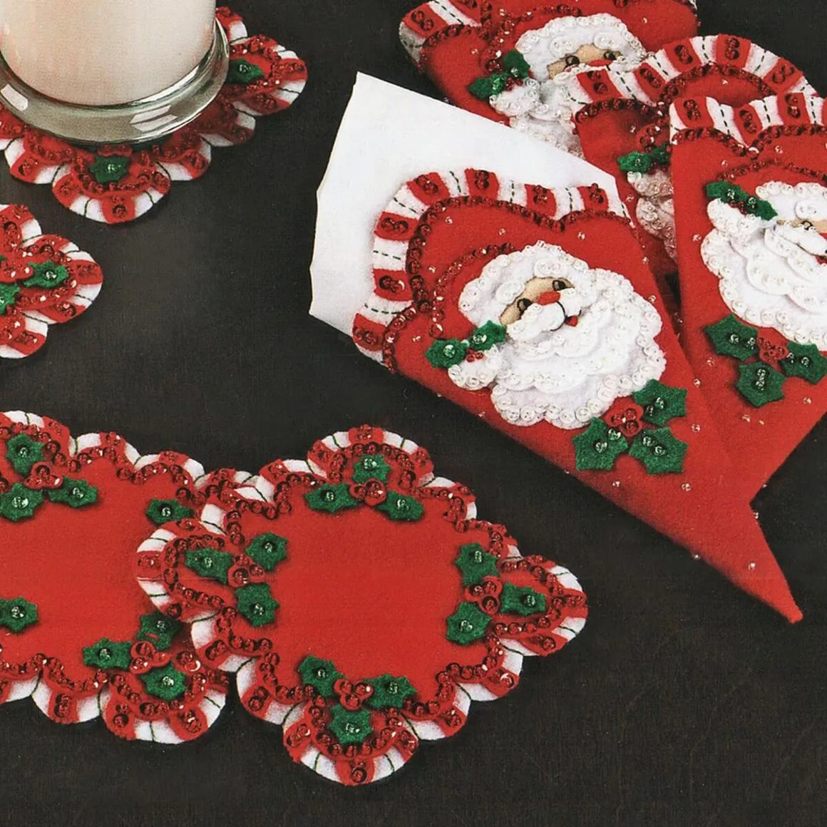 Santa Napkin Holders & Coasters - Bucilla Digital Pattern