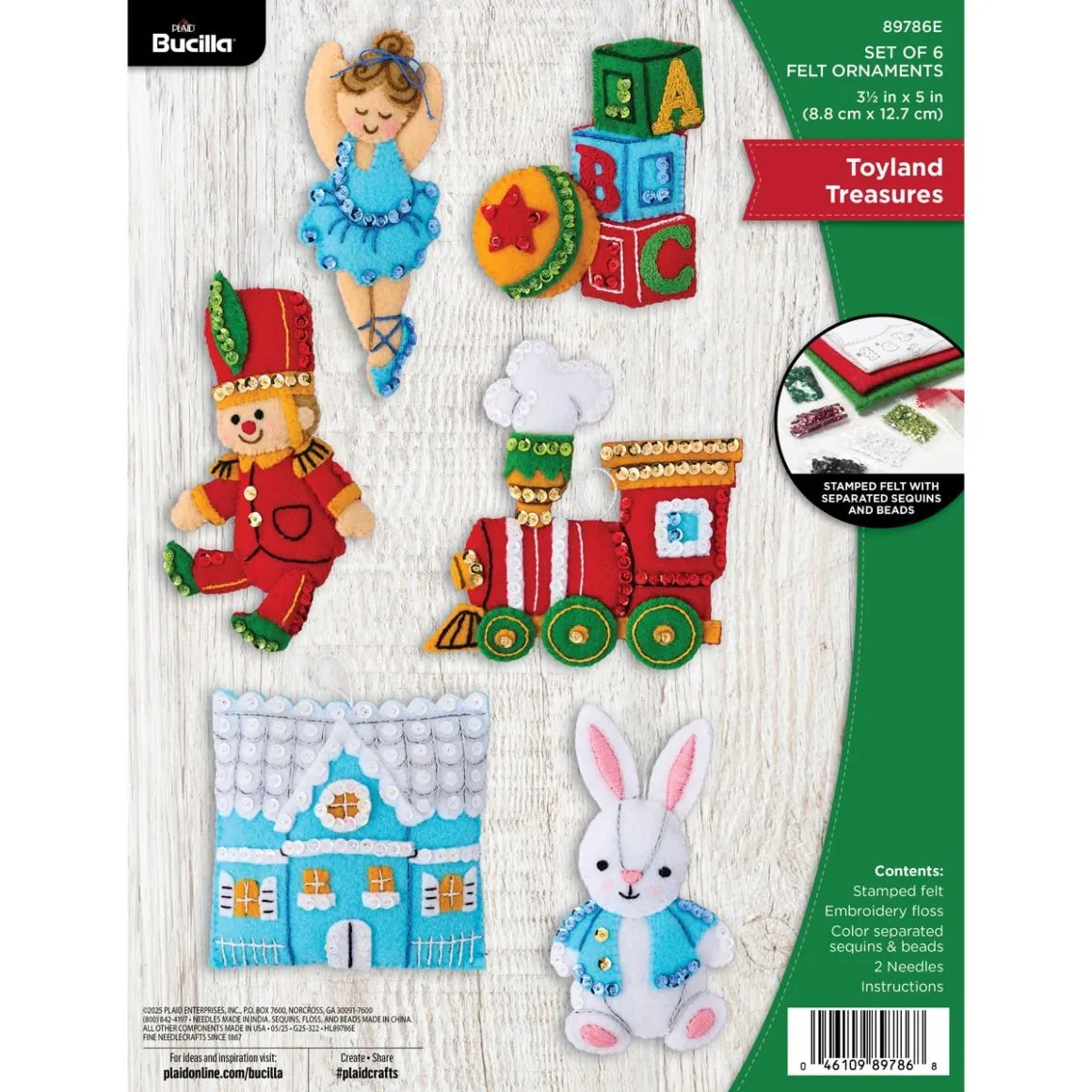 Bucilla® Toyland Treasures Ornaments - Seasonal Felt Kits – 89786E