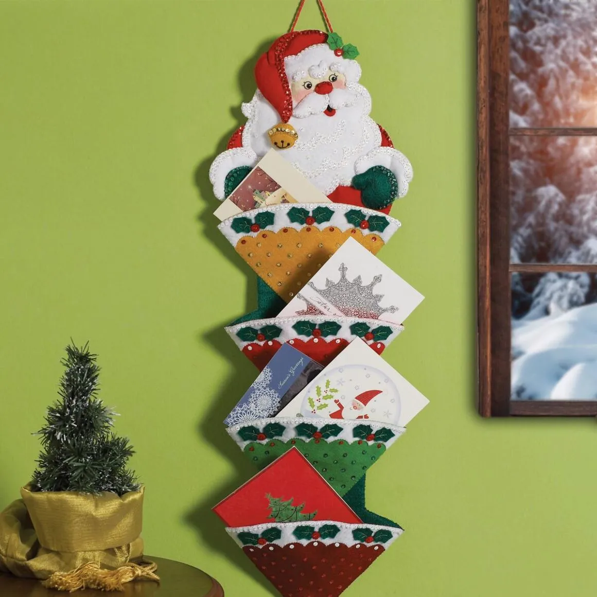 Holly Jolly Card Holder - Bucilla Digital Stocking Pattern