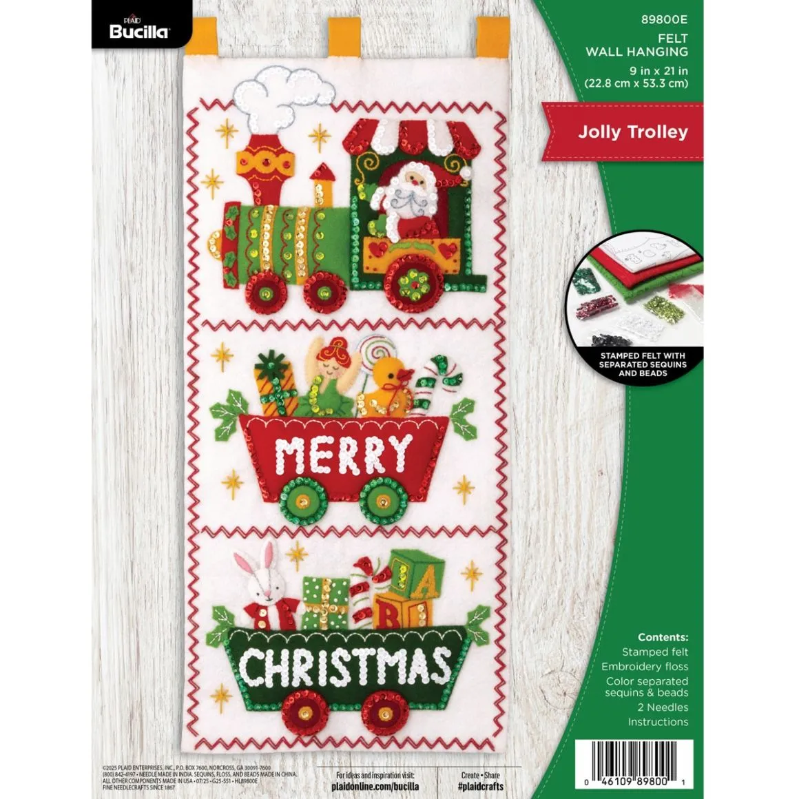 Bucilla® Jolly Trolley Wall Hanging - Seasonal Felt Home Decor – 89800E