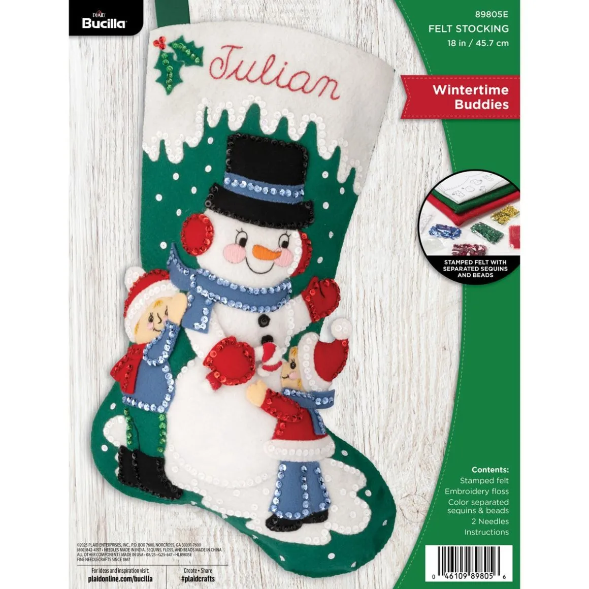 Bucilla® Wintertime Buddies Stocking - Seasonal Felt Kits – 89805E