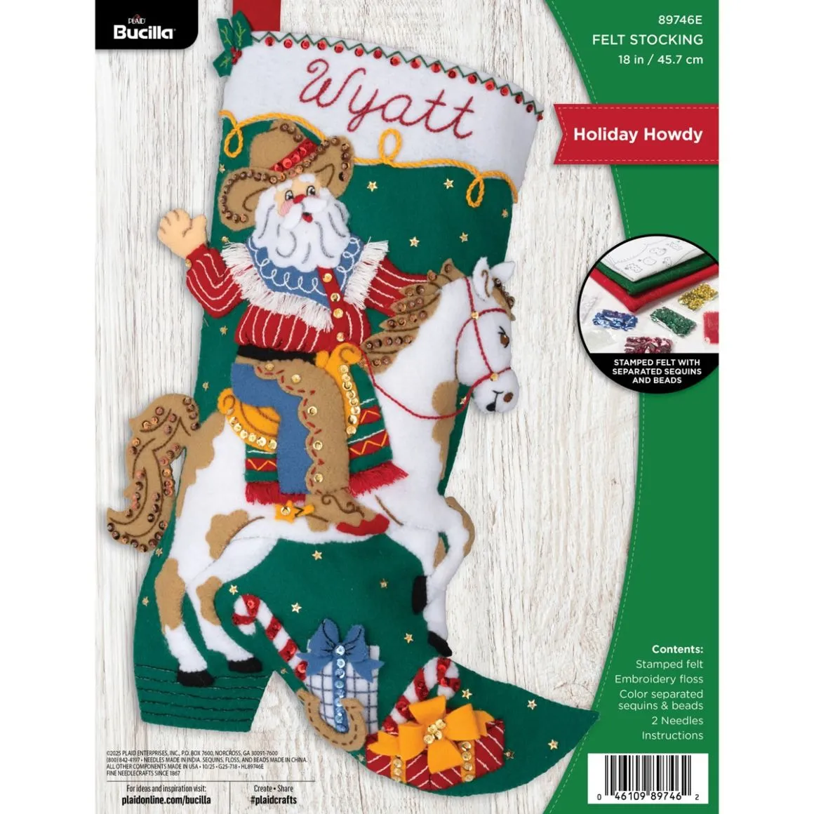 Bucilla® Holiday Howdy Stocking - Seasonal Felt Kits – 89746E