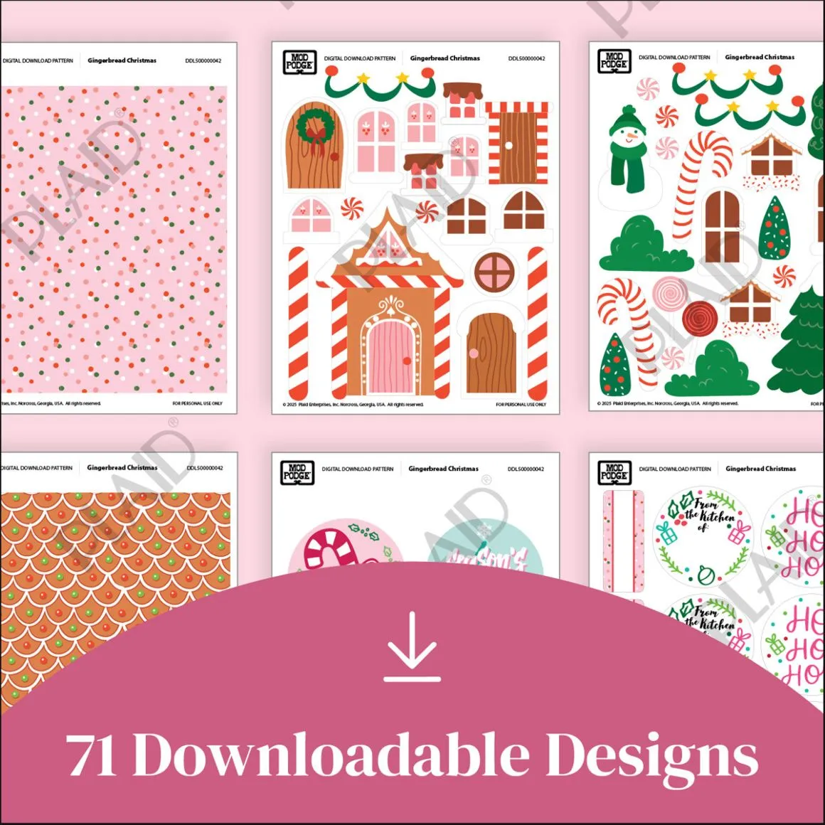 Gingerbread Christmas - Mod Podge Digital Image Bundle