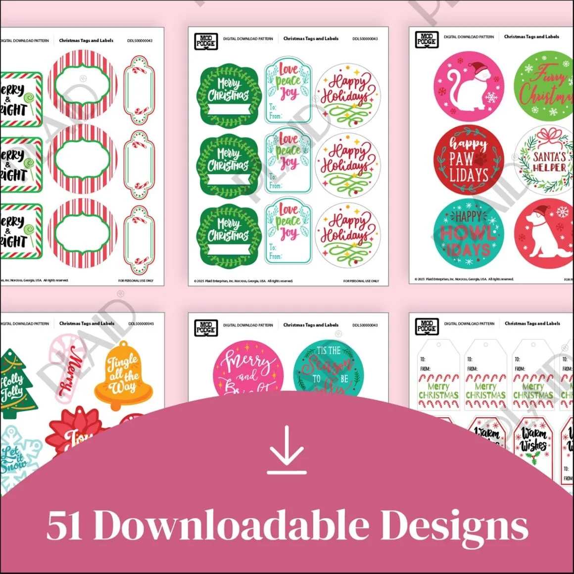 Christmas Tags & Labels - Mod Podge Digital Image Bundle