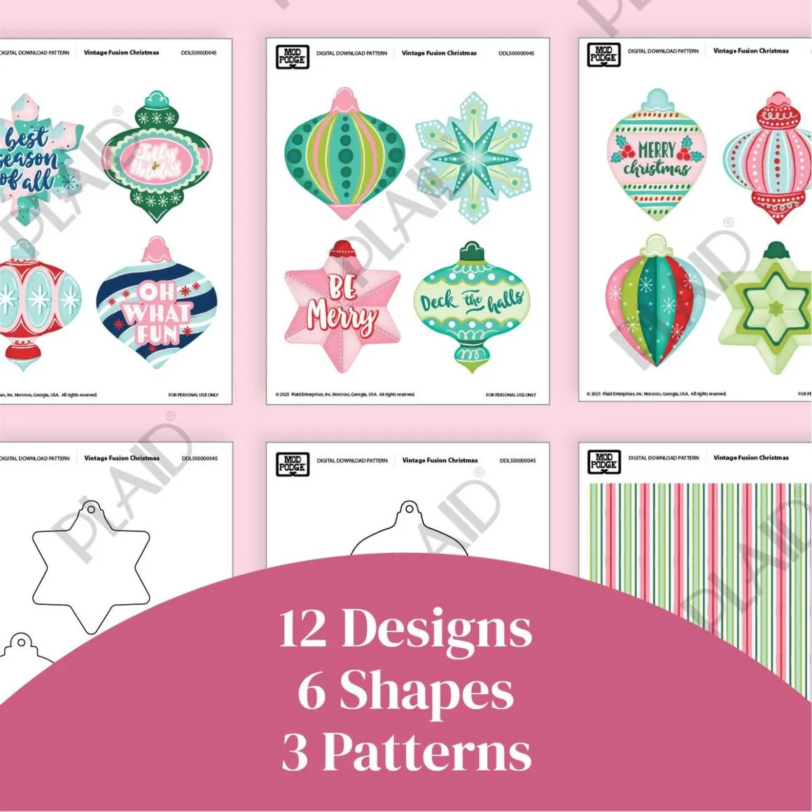 Vintage Fusion Christmas - Mod Podge Digital Image Bundle