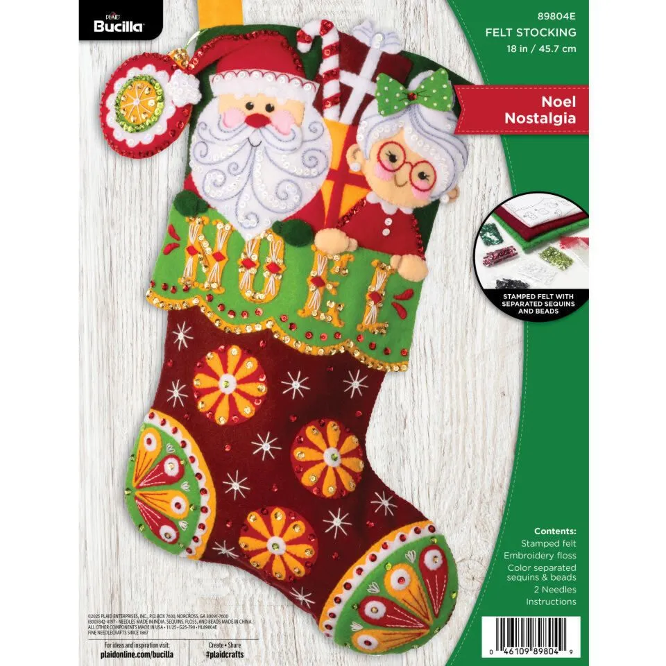 Bucilla® Noel Nostalgia - Seasonal Felt Stocking Kits - 89804E