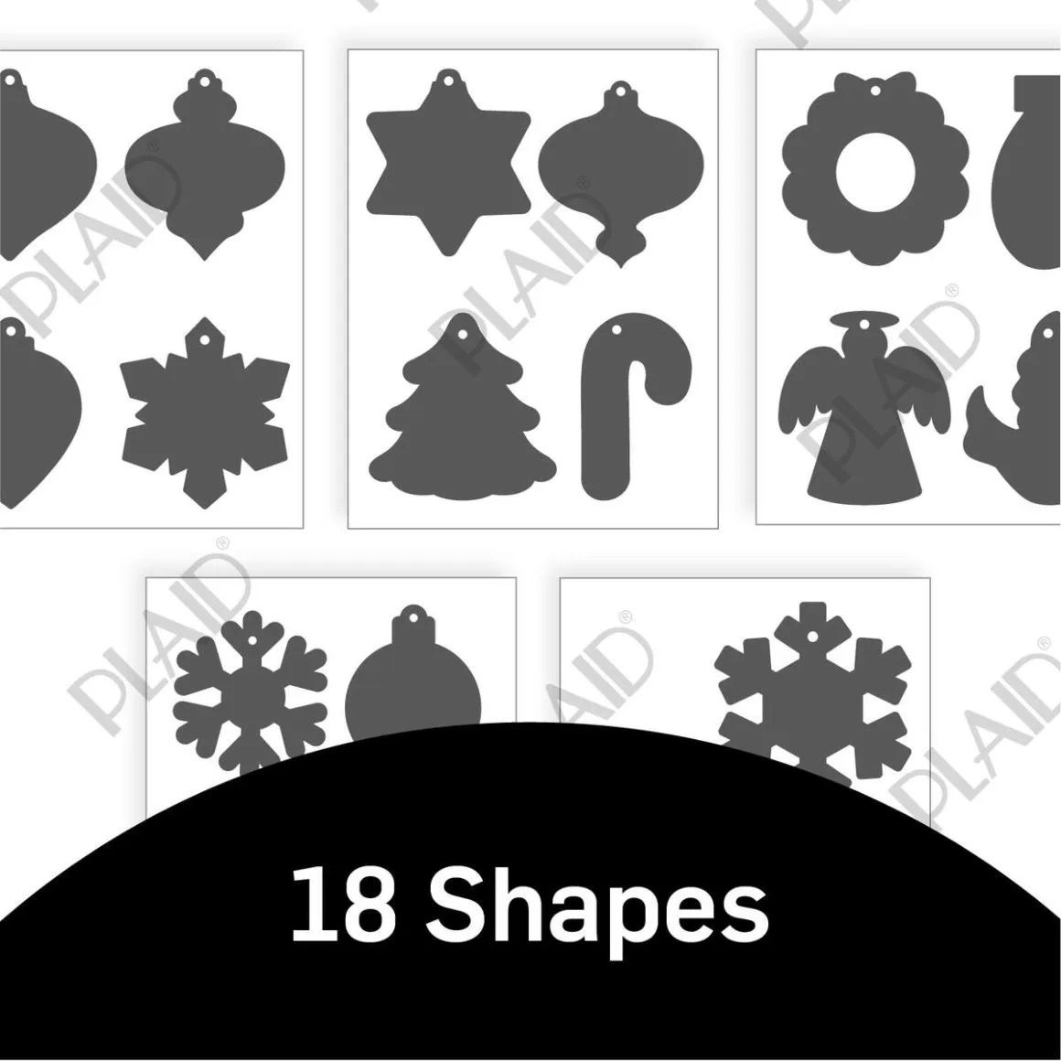 Christmas Ornament SVG Shapes Digital Stencil Bundle