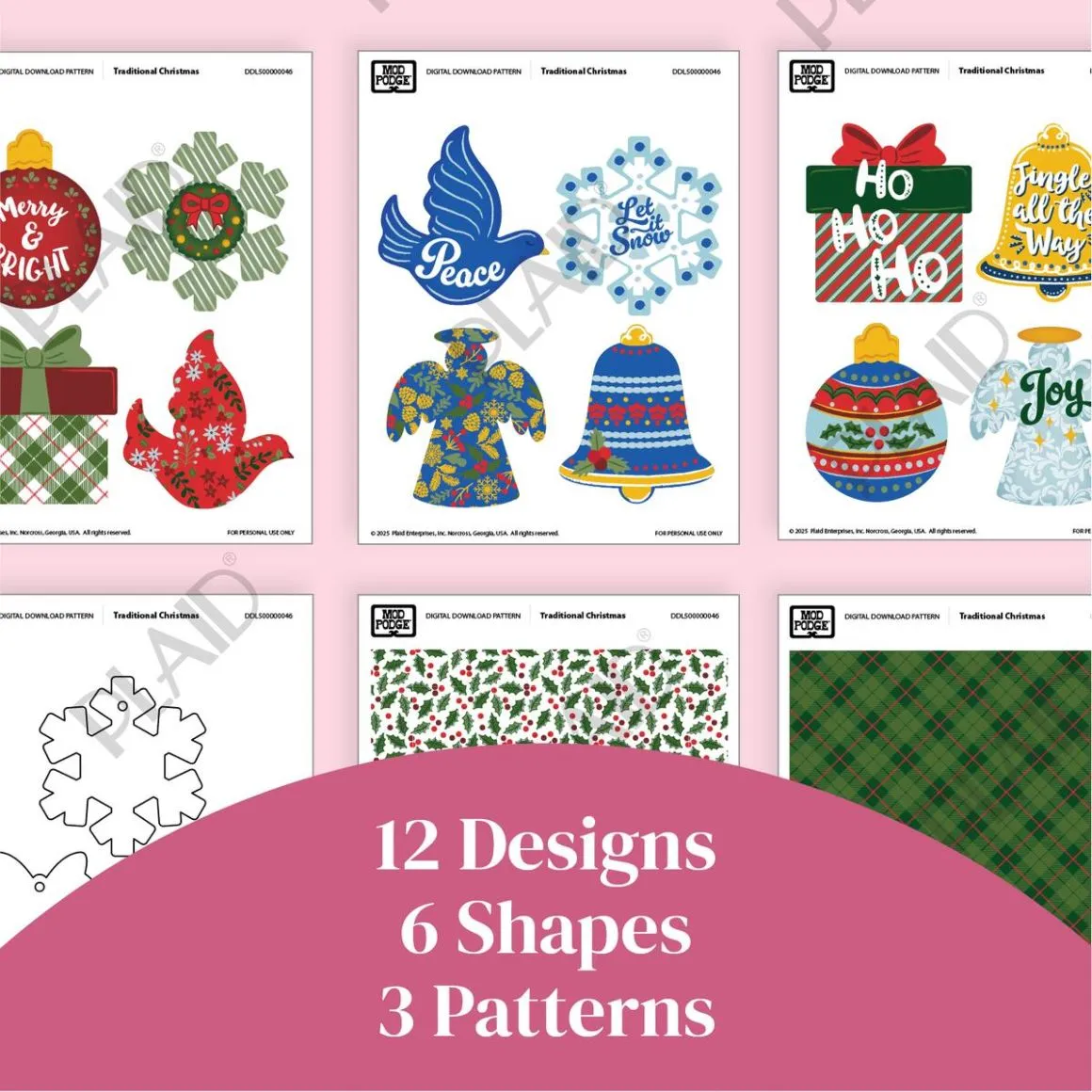 Traditional Christmas - Mod Podge Digital Image Bundle